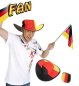 Preview: Deutschland Falthut mit Tasche in Schwarz-Rot-Gold für Fußballfans