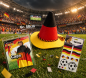 Preview: 3-teiliges Deutschland Fan-Set mit Fan-Hut, Deutschland-Cape und Gratis-Tattoos