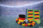 Preview: 4-teiliges Deutschland Fan-Set mit Blumenkette und Schweißbändern in Schwarz-Rot-Gold