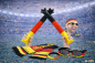 Preview: Deutschland Fan-Set mit Fanschal, Sonnenbrille, Schweißband und Klatschstangen