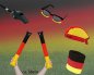 Preview: 5-teiliges Deutschland Fan-Set mit Airsticks, Fanbrille, Kappe, Schweißband und Trillerpfeife