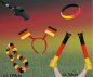 Preview: Deutschland Fan-Set 5-teilig mit Klatschstangen, Haarreif, Blumenkette, Armband und Trillerpfeife
