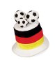 Preview: Deutschland Fußball Fan Hut in Schwarz-Rot-Gold mit Fußball-Dekoration
