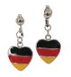 Preview: Deutschland Herz Ohrclips in Schwarz-Rot-Gold für Fußballfans