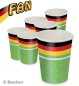 Preview: Deutschland Pappbecher 6 Stück in Schwarz-Rot-Gold für Fußball Fans