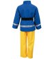Preview: Rückansicht des Feuerwehrmann Kinderkostüms in Blau und Gelb