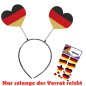 Preview: Haarreif Fan mit Herzen mit GRATIS Tattoos Fan Accessoire Deutschland