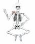Preview: Bewegliches Halloween Deko-Skelett aus Pappe ca. 140 cm mit Mäusen