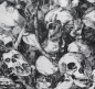 Preview: Detailansicht des Halloween Dekostoffs mit Totenkopf-Aufdruck
