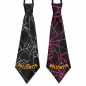 Preview: Halloween Krawatten mit Spinnennetz-Muster in Schwarz-Grau und Schwarz-Rosa
