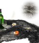 Preview: Schwarzer Halloween Netzstoff als gruselige Tischdekoration