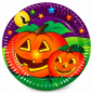 Preview: Halloween Pappteller mit Kürbis-Motiv und ca. 22 cm Durchmesser