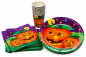 Preview: 40-teiliges Halloween Tischset mit Kürbis-Motiv, Tellern, Bechern und Servietten
