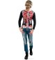 Preview: Herren Zombie Shirt mit Skelett-Druck für Halloween