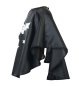 Preview: Schwarzes Fledermaus-Cape für Kinder in Seitenansicht