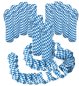 Preview: Zehn blau-weiße Bavaria Luftschlangen mit dekorativ ausgerollten Papierstreifen