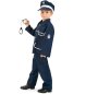 Preview: Kind trägt das Polizist Petersen Kinderkostüm mit Mütze und Handschellen