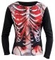 Preview: Vorderansicht des schwarzen Skelett Shirts mit Blut- und Ketten-Druck