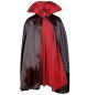 Preview: Vampir Cape in Schwarz und Rot mit hohem Kragen