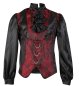Preview: Schwarz-rotes Vampirhemd Damian für Herren in Vorderansicht