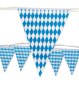 Preview: Wimpelgirlande Bayern in Blau-Weiß mit Rautenmuster und ca. 10 m Länge