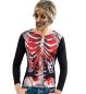 Preview: Schwarzes Zombie Shirt für Herren mit blutigem Skelett- und Ketten-Druck