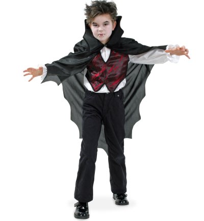 Kinderkostüm "Dracula Oberteil m. Cape" Karneval, Fasching, Halloween, Mottoparty