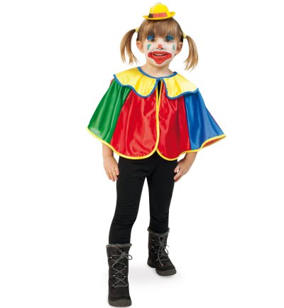 Kinderkostüm "Cape Clown" Clown-Umhang 1-tlg. Clown-Cape lustiges Kostüm für Kinder Spaßvogel Zirkus