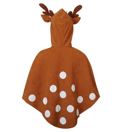 Kostüm Outfit Cape Rehlein Rentier Umhang Waldtier mit Kapuze und Ohren und Geweih für Kinder