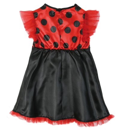 Kinderkostüm Kleid Käferchen schwarz/rot mit schwarzen Pünktchen Marienkäfer Glückskäfer Gr 86 - 104