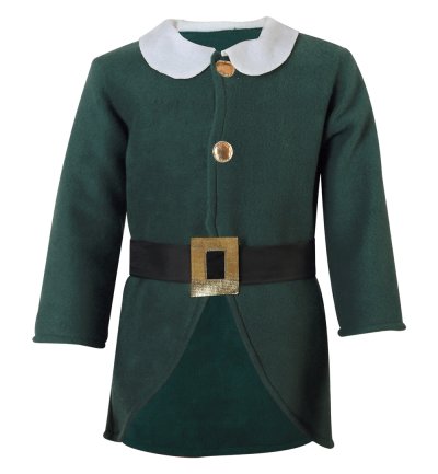 Kinder Elf Kostüm Set - Weihnachtskostüm mit Mütze, Jacke, Gürtel und Hose für Weihnachten, Festtagsfotos und Theateraufführungen, Verkleidung, weiches Fleece