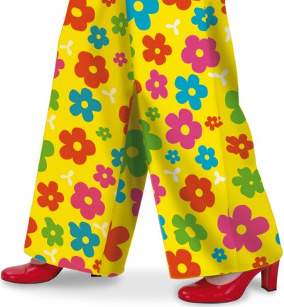Karnevalskostüm, " Flower - Hose", für Erwachsene, Flower Power, ideal für Karneval, Fasching oder eine Mottoparty