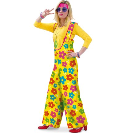 Karnevalskostüm, " Flower - Hose", für Erwachsene, Flower Power, ideal für Karneval, Fasching oder eine Mottoparty