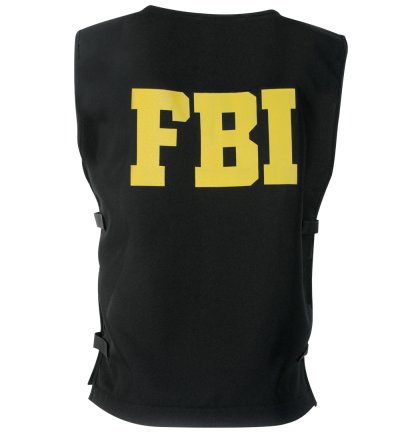 Herrenkostüm "Weste FBI", Schutzweste, Police-Officer, Polizist, Agent Weste Gr M, XL