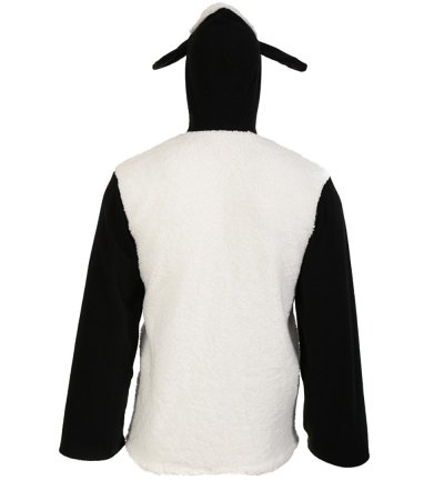 Kostüm "Schaf" Oberteil mit Kapuze Schafohren Weiß Schwarz Farm Tierisch Karneval Fasching mottoparty Gr M, XL