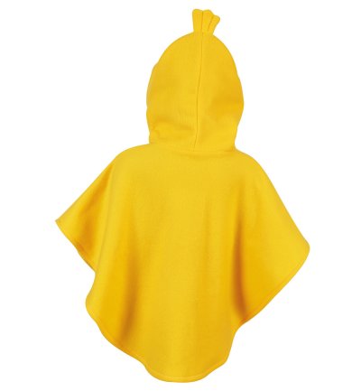 Kinder Kostüm Ente – gelber Fleece Poncho mit Kapuze – Enten Cape für Karneval, Fasching & Mottopartys