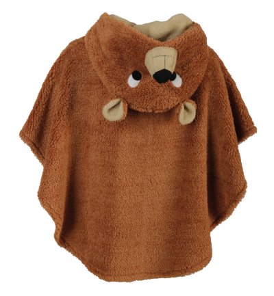 Kinder Bärenkostüm Poncho mit Kapuze – Tierkostüm für Fasching & Karneval – Größe 98 & 104/116
