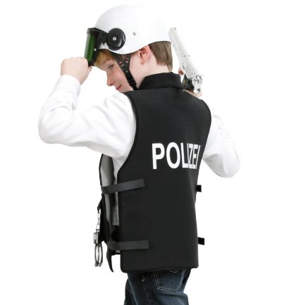 Kinderkostüm "Polizeieinsatzweste" Spielweste Polizei Polizist Police Carabinieri Gendarmerie Gr 128 - 152