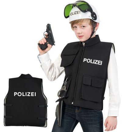 Kinderkostüm "Polizeieinsatzweste" Spielweste Polizei Polizist Police Carabinieri Gendarmerie Gr 128 - 152
