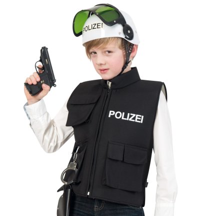 Kinderkostüm "Polizeieinsatzweste" Spielweste Polizei Polizist Police Carabinieri Gendarmerie Gr 128 - 152