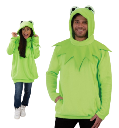 Frosch Hoodie für Erwachsene, Unisex – Kuscheliger Pullover aus weichem Fleece mit Kapuze, praktischen Taschen und witzigem Frosch-Design