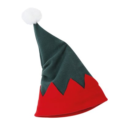 Kostüm Outfit Weihnachtself für Erwachsene - 4-teiliges Set: Oberteil Hose Mütze & Gürtel langarm Fleece