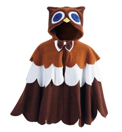 Eulen Poncho – Eule, Uhu, Weicher Fleece-Umhang mit Kapuze für Erwachsene, Einheitsgröße