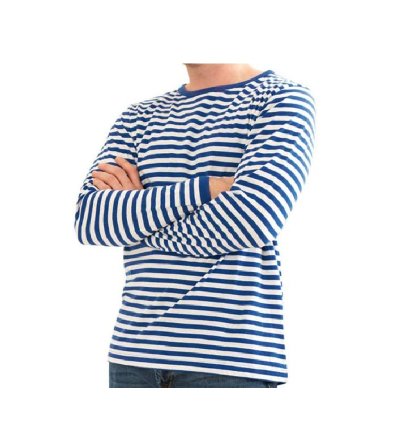 Ringelpullover blau/weiß, Fasching, Karneval, Mottoparty