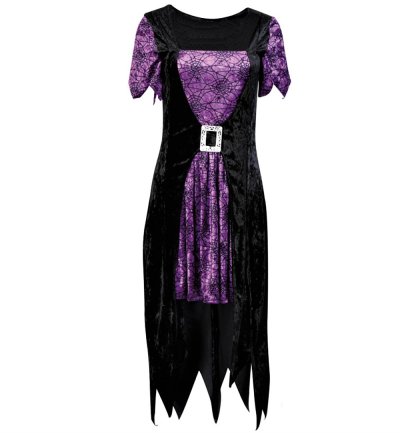 Damen-Kostüm Hexe Violetta, violett-schwarz, Witch, Zauberin, sexy Kleid, Halloween