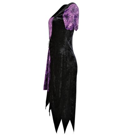 Damen-Kostüm Hexe Violetta, violett-schwarz, Witch, Zauberin, sexy Kleid, Halloween