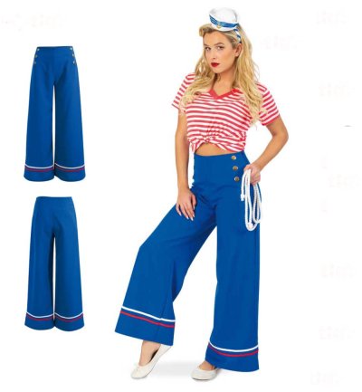 Matrosen Hose für Damen Sailor Seefahrt Kapitän Seemanns Frau