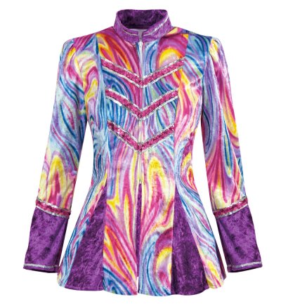 Kostüm Bunte Damenjacke mit glänzenden Pailletten Gardejacke Karneval für viele Gelegenheiten