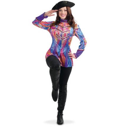 Kostüm Bunte Damenjacke mit glänzenden Pailletten Gardejacke Karneval für viele Gelegenheiten