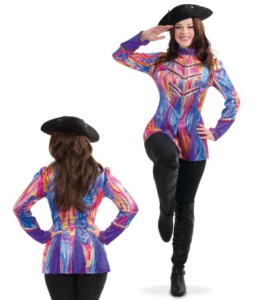 Kostüm Bunte Damenjacke mit glänzenden Pailletten Gardejacke Karneval für viele Gelegenheiten